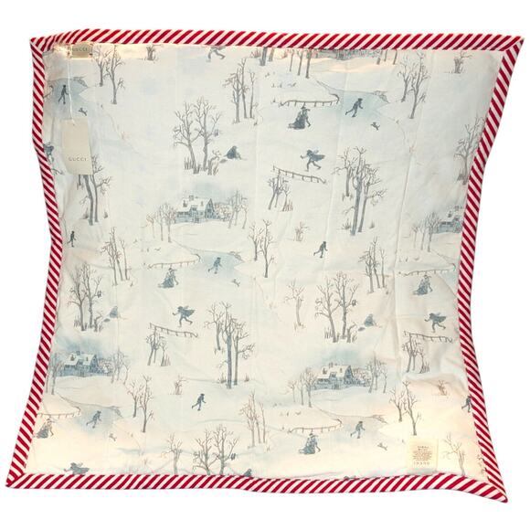 Gucci L'Avevgle Par Amovr baby blanket 2 Sided Winter Scene 80cm X 80cm New - Picture 2 of 6